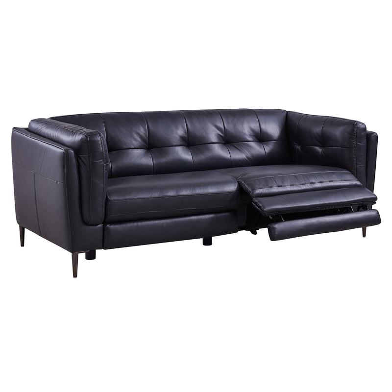 Primrose Contemporary Sofa in Dark Metal Finish and Navy Genuine Leather - Furniture City (CA)l
