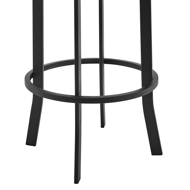 Prinz 26" Counter Height Swivel Gray Faux Leather and Black Metal Bar Stool - Furniture City (CA)l