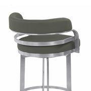 Prinz 26" Counter Height Swivel Gray Faux Leather and Brushed Stainless Steel Bar Stool - Furniture City (CA)l