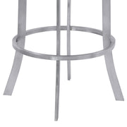 Prinz 26" Counter Height Swivel Gray Faux Leather and Brushed Stainless Steel Bar Stool - Furniture City (CA)l