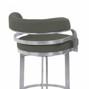 Prinz 30" Bar Height Swivel Gray Faux Leather and Brushed Stainless Steel Bar Stool - Furniture City (CA)l