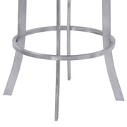 Prinz 30" Bar Height Swivel Gray Faux Leather and Brushed Stainless Steel Bar Stool - Furniture City (CA)l