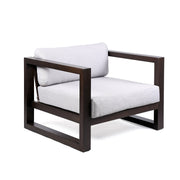 Paradise Outdoor Dark Eucalyptus Wood Lounge Chair with Gray Cushions - Furniture City (CA)l