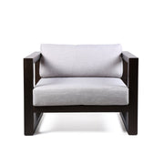 Paradise Outdoor Dark Eucalyptus Wood Lounge Chair with Gray Cushions - Furniture City (CA)l