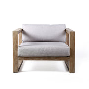 Paradise Outdoor Light Eucalyptus Wood Lounge Chair with Gray Cushions - Furniture City (CA)l