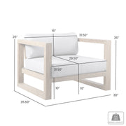 Paradise Outdoor Light Eucalyptus Wood Lounge Chair with Gray Cushions - Furniture City (CA)l