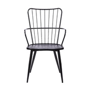 Parisa High Back Steel Framed Side Chair in Black Powder Coated Finish and Black Brushed Wood - Furniture City (CA)l