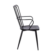 Parisa High Back Steel Framed Side Chair in Black Powder Coated Finish and Black Brushed Wood - Furniture City (CA)l