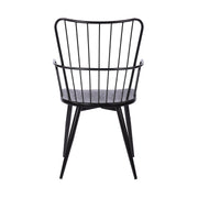 Parisa High Back Steel Framed Side Chair in Black Powder Coated Finish and Black Brushed Wood - Furniture City (CA)l