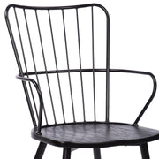 Parisa High Back Steel Framed Side Chair in Black Powder Coated Finish and Black Brushed Wood - Furniture City (CA)l