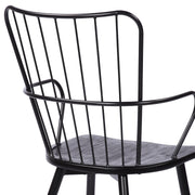 Parisa High Back Steel Framed Side Chair in Black Powder Coated Finish and Black Brushed Wood - Furniture City (CA)l