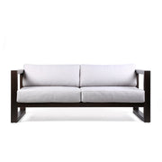 Paradise Outdoor Dark Eucalyptus Wood Sofa with Gray Cushions - Furniture City (CA)l