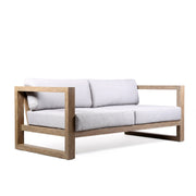 Paradise Outdoor Light Eucalyptus Wood Sofa with Gray Cushions - Furniture City (CA)l