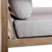 Paradise Outdoor Light Eucalyptus Wood Sofa with Gray Cushions - Furniture City (CA)l