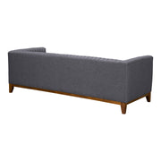 Prism Mid-Century Sofa in Champagne Wood Finish and Dark Gray Fabric - Furniture City (CA)l