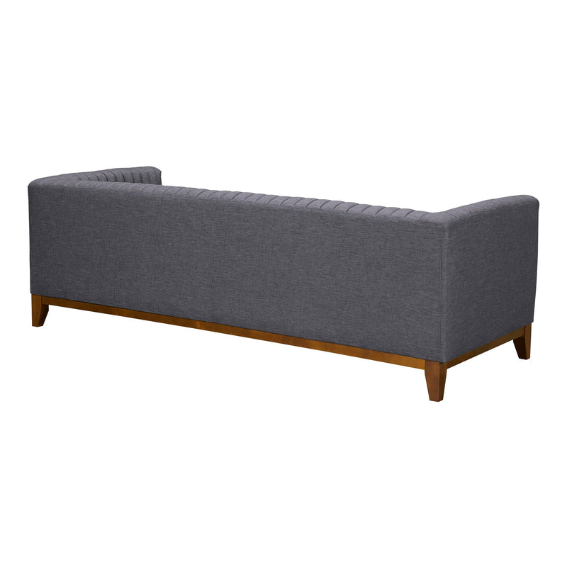 Prism Mid-Century Sofa in Champagne Wood Finish and Dark Gray Fabric - Furniture City (CA)l