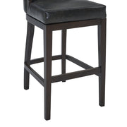 Presley 30" Bar Height Wood Swivel Barstool in Espresso Finish with Onyx Faux Leather - Furniture City (CA)l
