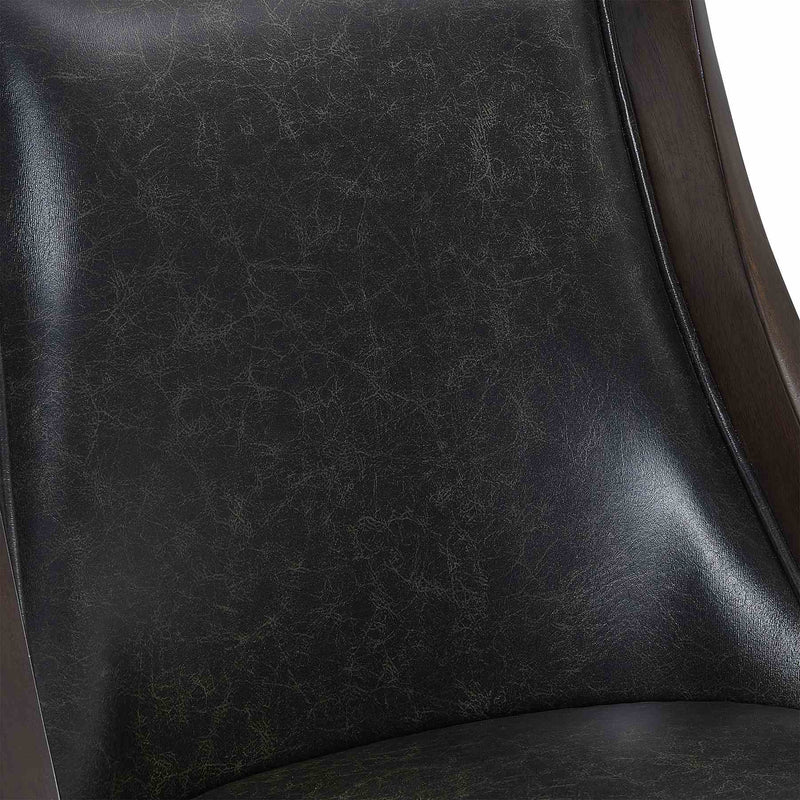 Presley 30" Bar Height Wood Swivel Barstool in Espresso Finish with Onyx Faux Leather - Furniture City (CA)l