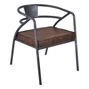 Paisley Modern Dining Chair in Industrial Gray Finish and Brown Fabric - Furniture City (CA)l