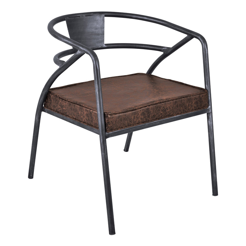 Paisley Modern Dining Chair in Industrial Gray Finish and Brown Fabric - Furniture City (CA)l