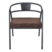 Paisley Modern Dining Chair in Industrial Gray Finish and Brown Fabric - Furniture City (CA)l