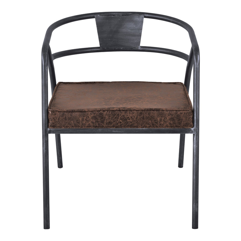 Paisley Modern Dining Chair in Industrial Gray Finish and Brown Fabric - Furniture City (CA)l
