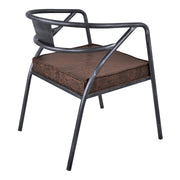Paisley Modern Dining Chair in Industrial Gray Finish and Brown Fabric - Furniture City (CA)l