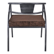 Paisley Modern Dining Chair in Industrial Gray Finish and Brown Fabric - Furniture City (CA)l