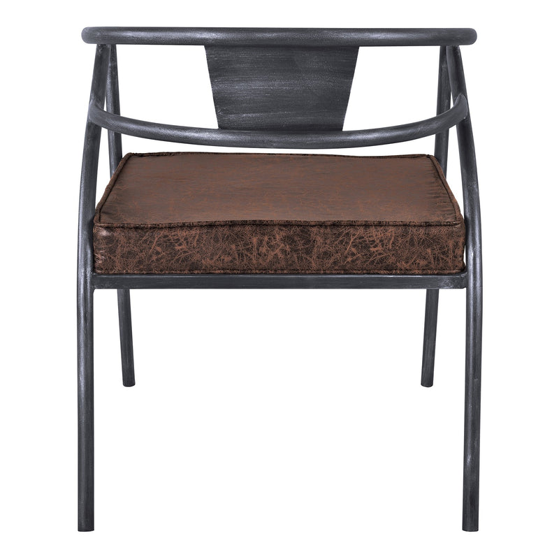 Paisley Modern Dining Chair in Industrial Gray Finish and Brown Fabric - Furniture City (CA)l