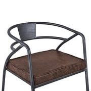 Paisley Modern Dining Chair in Industrial Gray Finish and Brown Fabric - Furniture City (CA)l