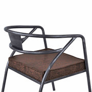 Paisley Modern Dining Chair in Industrial Gray Finish and Brown Fabric - Furniture City (CA)l