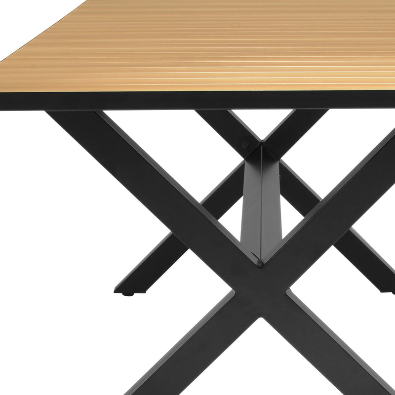 Paseo Outdoor Black Aluminum Rectangular Dining Table - Furniture City (CA)l