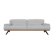 Prato 89" Dove Gray Leather Sofa - Furniture City (CA)l