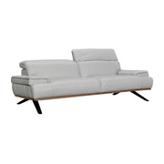Prato 89" Dove Gray Leather Sofa - Furniture City (CA)l