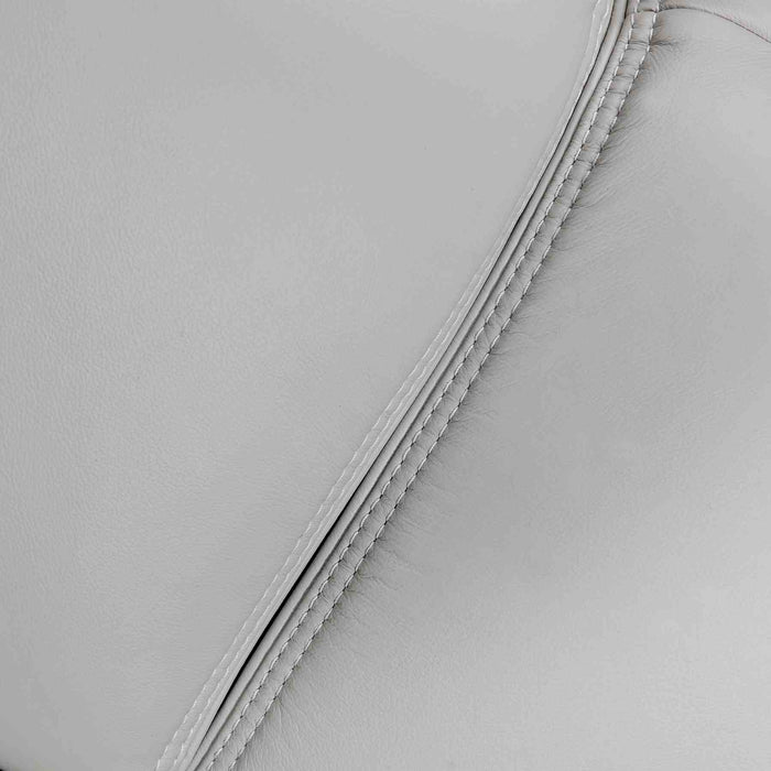 Prato 89" Dove Gray Leather Sofa