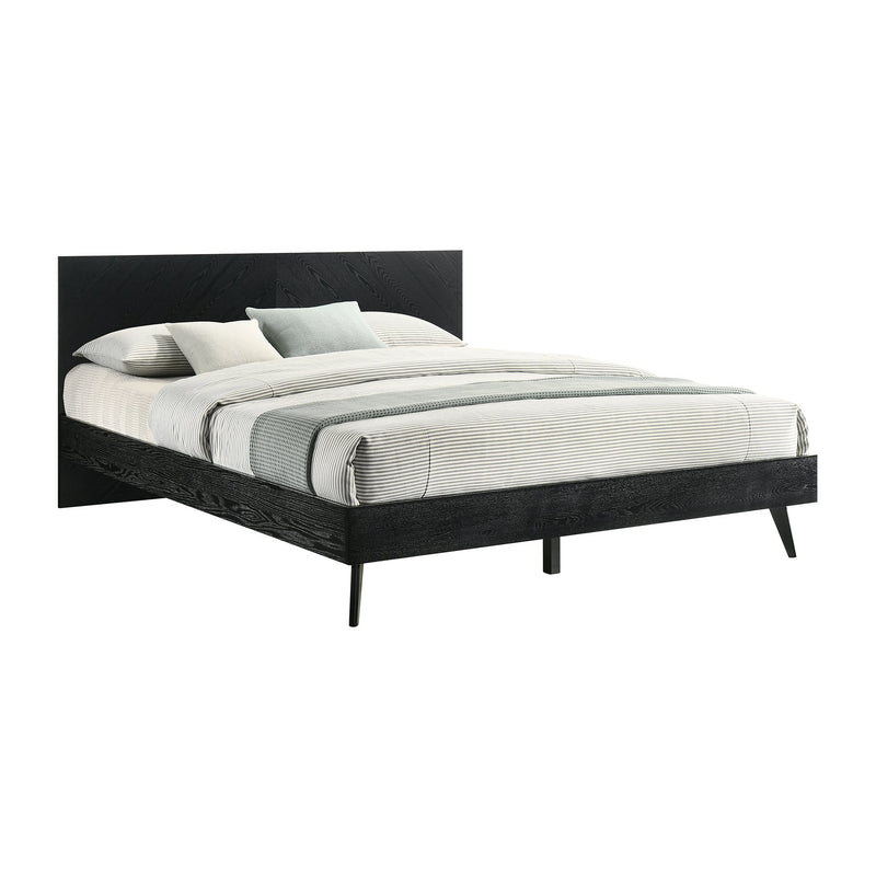 Petra King Platform Wood Bed Frame in Black Finish - Furniture City (CA)l