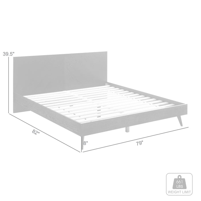 Petra King Platform Wood Bed Frame in Black Finish