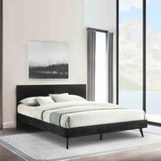 Petra King Platform Wood Bed Frame in Black Finish - Furniture City (CA)l