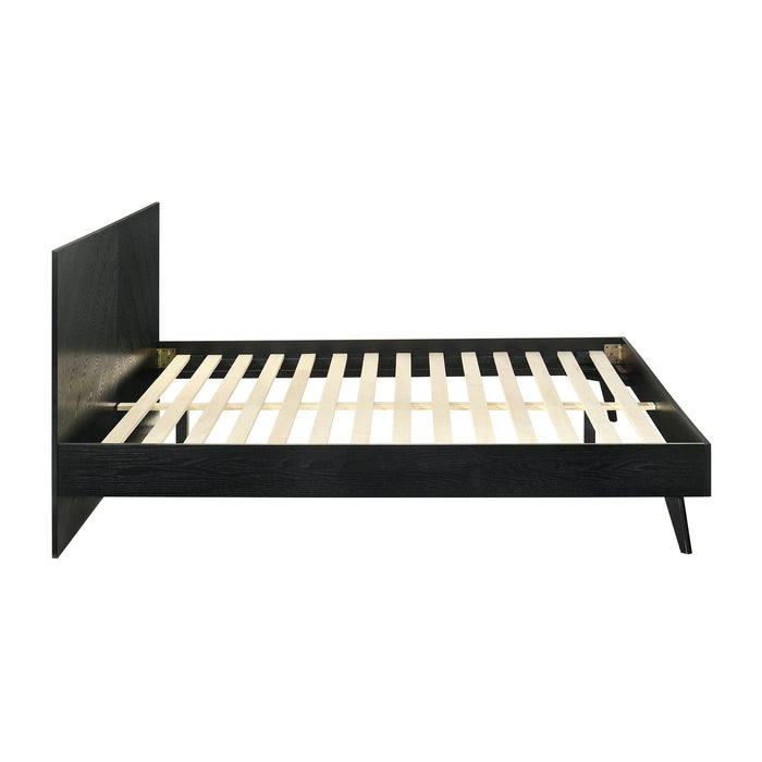 Petra King Platform Wood Bed Frame in Black Finish