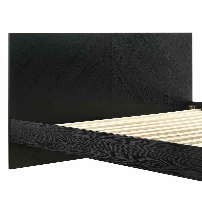 Petra King Platform Wood Bed Frame in Black Finish - Furniture City (CA)l
