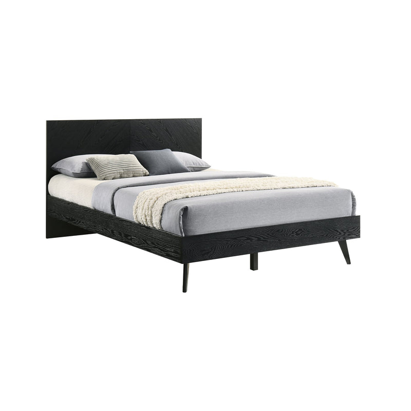 Petra Queen Platform Wood Bed Frame in Black Finish - Furniture City (CA)l