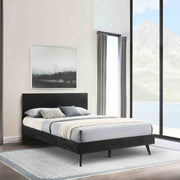 Petra Queen Platform Wood Bed Frame in Black Finish - Furniture City (CA)l