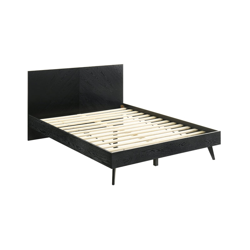 Petra Queen Platform Wood Bed Frame in Black Finish - Furniture City (CA)l