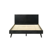 Petra Queen Platform Wood Bed Frame in Black Finish - Furniture City (CA)l