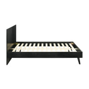 Petra Queen Platform Wood Bed Frame in Black Finish - Furniture City (CA)l