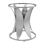 Petal Modern Glass and Stainless Steel Round Pedestal Dining Table - Furniture City (CA)l