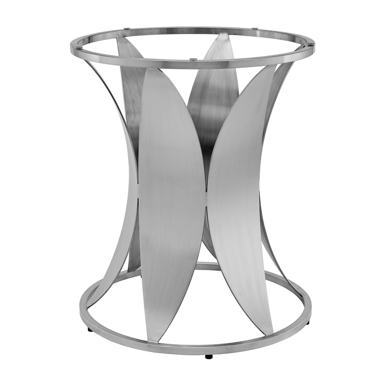 Petal Modern Glass and Stainless Steel Round Pedestal Dining Table - Furniture City (CA)l