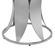 Petal Modern Glass and Stainless Steel Round Pedestal Dining Table - Furniture City (CA)l