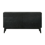 Petra 6 Drawer Wood Dresser in Black Finish - Furniture City (CA)l
