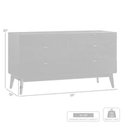 Petra 6 Drawer Wood Dresser in Black Finish - Furniture City (CA)l